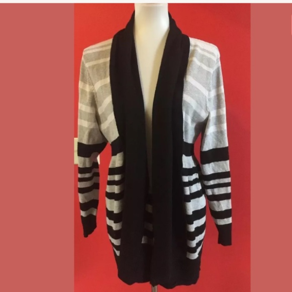 AVENUE fitted striped cardigan